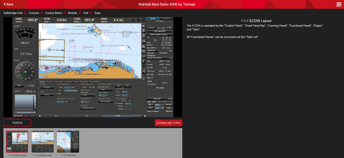 WARTSILA NAVISAILOR 4000 BY TRANSAS Opportia Global ECDIS